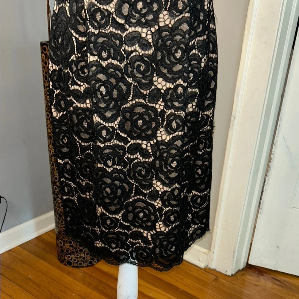 Adrianna Papell Black Tan Off-Shoulder Flutter Sleeve Mini Dress - Picture 3 of 11